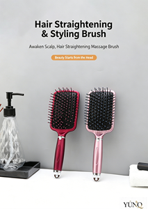 Cepillo de aire de tres colores con dientes de silicona y mango de plástico para uso doméstico, cepillo de masaje para alisar el cabello para mujeres. - Product Image 3