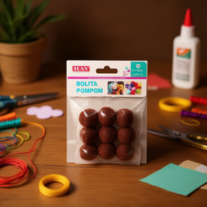 Pompon Ilan 3.0 Cm Colore Caffè Decorazioni Artigianali Per Progetti Fai Da Te - Product Image 2