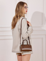 Sac Boston en Cuir Véritable Vintage Maillard, Sac Bandoulière Rétro avec Poignée Supérieure, Fermeture Éclair Large, Sac Minimaliste Type Doctor