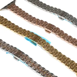 Vente chaude Bracelet de montre de luxe boucle Bracelet en métal Smartwatch Bracelet en métal Bracelet en acier inoxydable Bracelet de montre mince pour les femmes