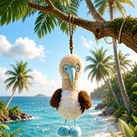 Peluche en coton d'oiseau à pattes bleues unique EN71, jouet en peluche LanLan, respectueux de la peau, esthétique, pour 0-24 mois, décoration, vente en gros