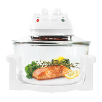 Four Halogène Turbo Cooker 12L en Verre, Friteuse à Air Multifonction, Grill BBQ, Cuisson Sans Huile, Sain, pour Cuisine Domestique