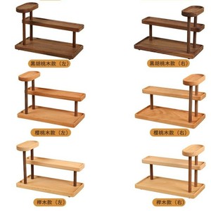 Wooden <b>Walnut</b> Wood Desktop <b>Shelf</b> Solid Wood Cup Holder Coffee Tea Set Organizer Perfume Stand - Product Image 2