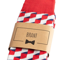 Faible MOQ Emballage de Chaussettes Personnalisé Étiquette Carton Luxe Papier Enveloppe Chaussettes Étiquette Suspendue pour 1/2/3 Paires
