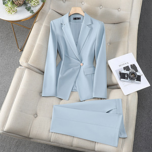 Women's Suit Set Solid Color Satin Anti-Wrinkle Casual Work Uniform 2025 Autumn New Style - Product Image 1
