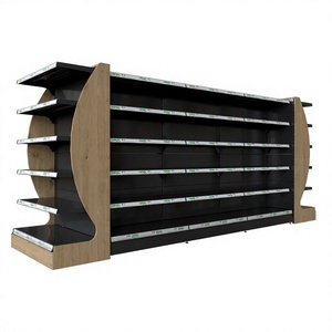 Estantería de Exhibición de Una Sola Cara Highbright de Acero y Madera para Tiendas Minoristas, Supermercados y Tiendas de Abarrotes - Product Image 1
