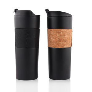 Thermos Double paroi en acier inoxydable, 500 ml, presse à café, en acier inoxydable, avec crochet, vente en gros - Product Image 2
