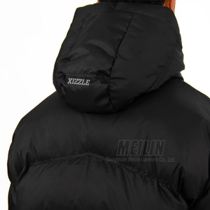 Vestes en duvet personnalisées pour hommes, vêtements d'hiver, veste en nylon de haute qualité, double fermeture éclair, coupe et couture, veste matelassée noire en duvet pour hommes - Product Image 5