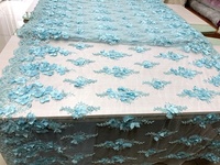 Tela de Tul Bordada con Apliques de Flores 3D y Cuentas, Ecológica, de Alta Calidad, para Vestidos de Novia, Venta al Por Mayor