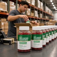 Gomitas Veganas de Musgo Marino 3000mg Sabor Frambuesa con Alga Marina y Raíz de Bardana, Sin OMG, Certificación GMP, Venta al por Mayor, OEM, ODM, Marca Privada