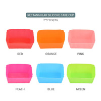 Moule à gâteau en silicone coloré standard pour outils Tasses de cuisson en silicone en forme de rectangle réutilisable