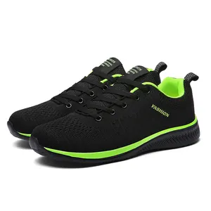 boyutu 15 siyah sneakers Suppliers-Büyük boy rahat erkekler koşu ayakkabıları örgü üst nefes erkek spor ayakkabı