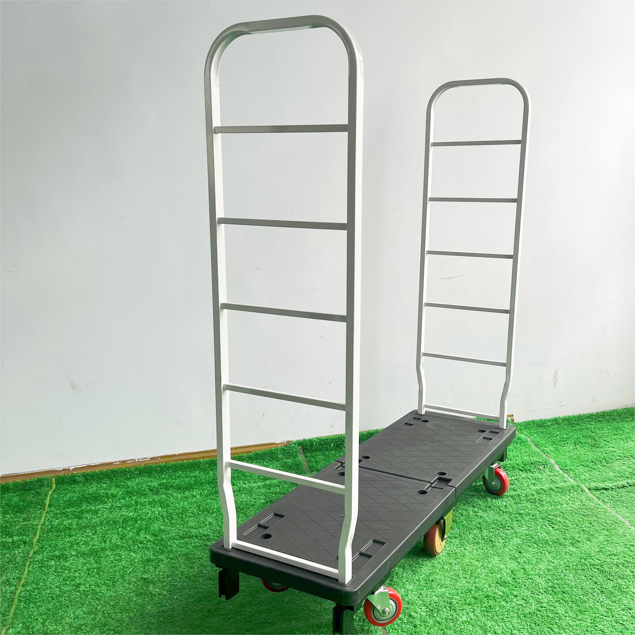 Japanese Style Cart Durable 6-Wheel Trolley Cart Supermarket Foldable U-Boat Hand Trucks Detachable