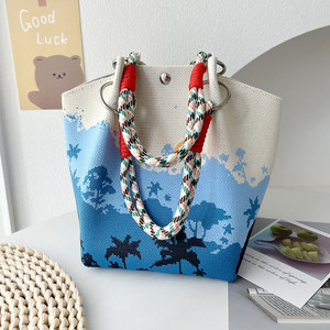 Sac à main carré petit et tendance en PU tricoté japonais coréen, tout-aller, grande capacité, pour femmes - Product Image 6