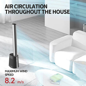 Kawa Thông Minh Màu Đen Không Cánh Dọc Turbo Im Lặng Nhà Thông Gió Fan Dao Động Quạt Tháp Với Điều Khiển Từ Xa - Product Image 3