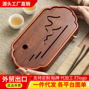 Bandeja de té de madera maciza al por mayor con depósito de agua, mesa de preparación de té en seco, pequeña bandeja de té estilo retro para uso doméstico, distribuidor. - Product Image 6