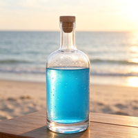 Bouteille de vin en verre transparent avec bouchon en liège, bouteille ronde vide pour l'emballage de gin, whisky, vodka – Offre Spéciale