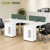 Bureau de travail en forme de L, poste de travail mobile, petit bureau privé pour deux personnes, bureau de réunion, bureau d'étude, montage facile