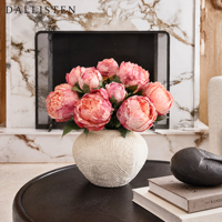 DALLISTEN Bouquet de pivoines artificielles couleur automne, fausses pivoines en lots pour centre de table de mariage, vente en gros pour fleuristes