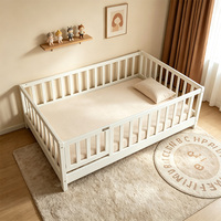 Versandfertiger Holz-Zaunrahmen Kinder Montessori Kinderbett Kleinkind Bodenbett für Kinder