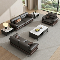 Canapé d'Accueil Liyu de Luxe Moderne en Bois Massif et Similicuir Trois Places Rembourré en Éponge pour Bureau de PDG, Hôtel et Salon Exécutif