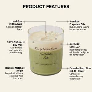 Luxury Handcrafted Layered Iced Latte Scented Soy Wax <b>Candle</b> For Modern Cafe Core Decor Wholesale Private Label Premium <b>Set</b> - Product Image 4