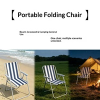 Silla Plegable Portátil de Hierro para Exteriores, Moderna, Minimalista, para Playa, Pesca y Camping, Ultraligera