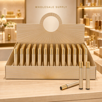 Flacon de parfum de voyage vide 35 ml, style stylo, noir, atomiseur rechargeable avec capuchon argenté, vente en gros, logo personnalisé