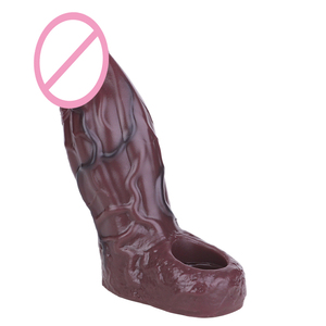 Großhandel SXXY 6 Styles Geschlossene braune dicke <span class=keywords><strong>Penis</strong></span> hülle mit Anti-Drop-Silikon Dildo Extender Sexspielzeug für Paare Erwachsene Männer - Product Image 5