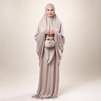 Ensemble de prière Telekung pour femmes, vêtements islamiques modestes en satin de soie
