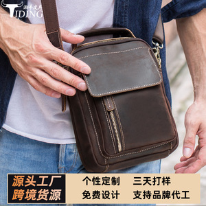 Tiding Men's Messenger <b>Bag</b> Genuine Leather Small Crossbody <b>Bag</b> Durable Outdoor Casual Style - Product Image 5