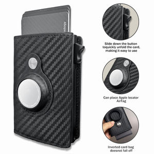 Portefeuille minimaliste en métal avec suivi RFID intelligent, porte-cartes d'identité et de crédit en aluminium magnétique détachable, vente chaude - Product Image 2