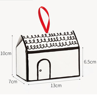 Boîte cadeau créative en papier pliable en forme de maison pour emballage de dragées de mariage, biscuits, bonbons, pâtisseries, friandises de fête et cadeaux