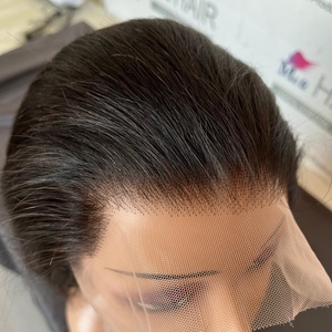 Pelucas de Cabello Humano Remy Brasileño 100% con Frente de Encaje para Mujeres Negras, Pre-Desplumadas, Ondas Profundas, Sin Pegamento, con Cabello de Bebé, de 12 a 40 Pulgadas, Gratis - Product Image 4