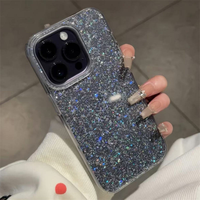 Coque de téléphone transparente scintillante à succès pour iPhone 16 14 Pro Max, coque de téléphone souple transparente antichoc en TPU