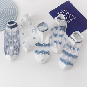 <b>Women</b> Hollow Glass Silk <b>Socks</b> Summer Cool Breathable Ultra Thin Mesh Comfort Student <b>Socks</b> - Product Image 2