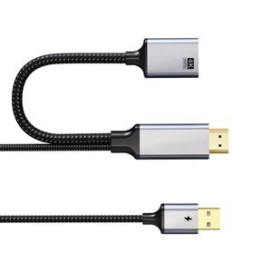 Adaptateur vidéo 4K 60Hz <span class=keywords><strong>HDMI</strong></span> vers <span class=keywords><strong>DisplayPort</strong></span> avec alimentation USB <span class=keywords><strong>HDMI</strong></span> 2.0 (mâle) vers DP 1.2 (femelle) Convertisseur moniteur actif noir - Product Image 1