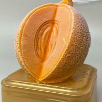 Vente directe d'usine, crème glacée au melon 3D, crème glacée en forme de cantaloup 3/4, 75g avec un design d'emballage exquis