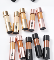 10 couleurs rose doré noir rond produit de maquillage marque privée maquillage liquide imperméable à l'eau fond de teint