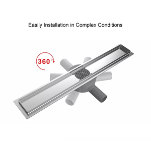 SANIPRO 304 scarico a pavimento lineare per bagno laterale in acciaio inossidabile scarico doccia con <span class=keywords><strong>sifone</strong></span> in plastica con rotazione di 360 gradi - Product Image 2