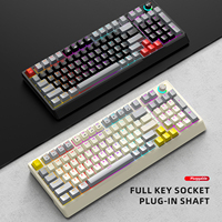 Clavier mécanique filaire T-WOLF T50, clavier 85%, 98 touches, interrupteurs bleus remplaçables à chaud, clavier de jeu USB filaire avec éclairage LED RVB