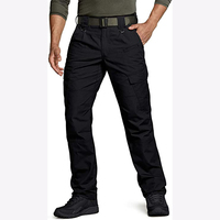 Pantalon de travail pour homme, noir, pour agents de sécurité, vêtements d'extérieur, résistant à l'eau, ripstop, cargo, léger, EDC, randonnée