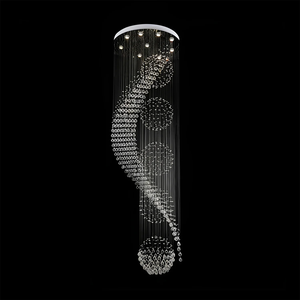 Tùy Chỉnh Cầu Thang Biệt Thự Câu Lạc Bộ Lớn Trung Tâm Mua Sắm Dự Án Đèn Chùm <span class=keywords><strong>40Mm</strong></span> Pha Lê Bóng Hiện Đại Thiết Kế Sang Trọng LED Ánh Sáng Mặt Dây Chuyền - Product Image 1