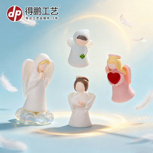 Angel Resin Figurines Abstract Cartoon Decorative <b>Ornaments</b> For Desktop And <b>Car</b> - Product Image 1