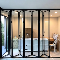 Porte pliante en verre à cadre fin moderne en alliage d'aluminium, séparateur de pièce intérieur, pour balcon, cuisine, entrée, vente en gros