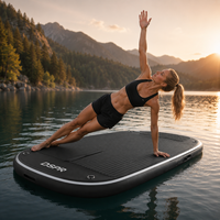 Plateforme de yoga aquatique gonflable avec large pont antidérapant en EVA, pont flottant stable pour le fitness, le Pilates, les étirements et l'équilibre