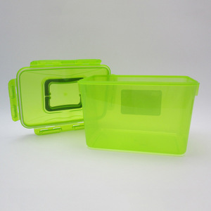 Plastic Airtight <b>Storage</b> Box Rectangle Blue Green Food <b>Container</b> With Handle Portable Sealing Packaging Box - Product Image 4