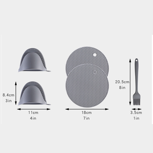 Gants en silicone à carreaux imprimés, épaissis, pour la cuisine domestique, résistants à la chaleur et aux températures élevées - Product Image 3