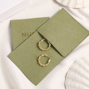 Pochette à bijoux en microfibre de daim rose directe d'usine conteneur de bijoux personnalisé pour les pochettes d'enveloppe de faux daim d'affichage de collier - Product Image 5