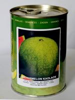 Pot en métal coloré avec impression personnalisée Kaolack pour graines de pastèque, avec étiquette en papier enveloppante et ouverture facile